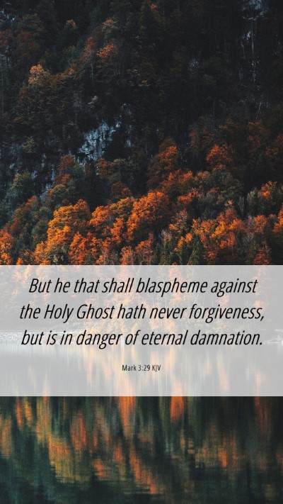 Picture 06 - Mark 3:29 KJV Mobile Phone Wallpaper - But he that shall blaspheme against the Holy - Mobile Bible Verse Wallpaper
