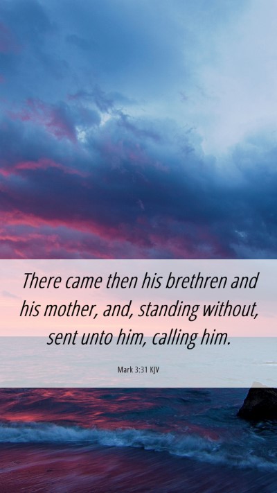 Picture 06 - Mark 3:31 KJV Mobile Phone Wallpaper - There came then his brethren and his mother, and, - Mobile Bible Verse Wallpaper
