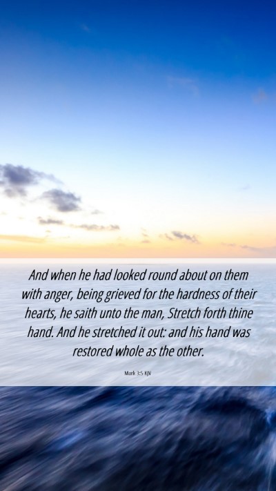 Picture 06 - Mark 3:5 KJV Mobile Phone Wallpaper - And when he had looked round about on them with - Mobile Bible Verse Wallpaper