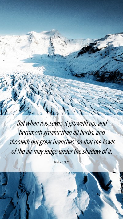 Picture 06 - Mark 4:32 KJV Mobile Phone Wallpaper - But when it is sown, it groweth up, and becometh - Mobile Bible Verse Wallpaper
