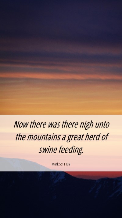 Picture 06 - Mark 5:11 KJV Mobile Phone Wallpaper - Now there was there nigh unto the mountains a - Mobile Bible Verse Wallpaper