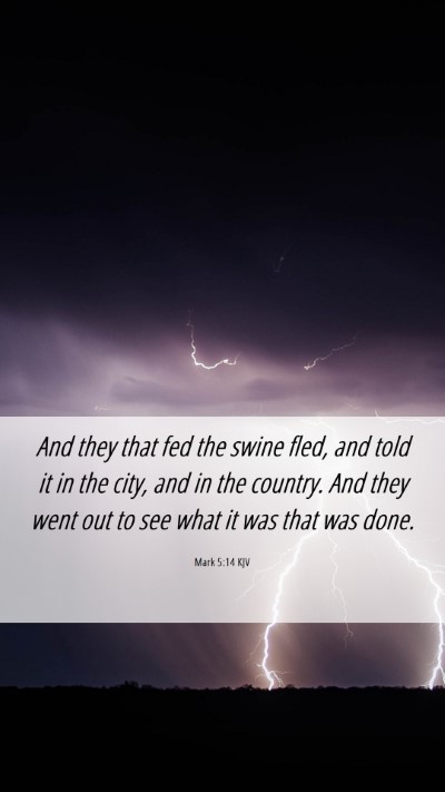 Picture 06 - Mark 5:14 KJV Mobile Phone Wallpaper - And they that fed the swine fled, and told it in - Mobile Bible Verse Wallpaper