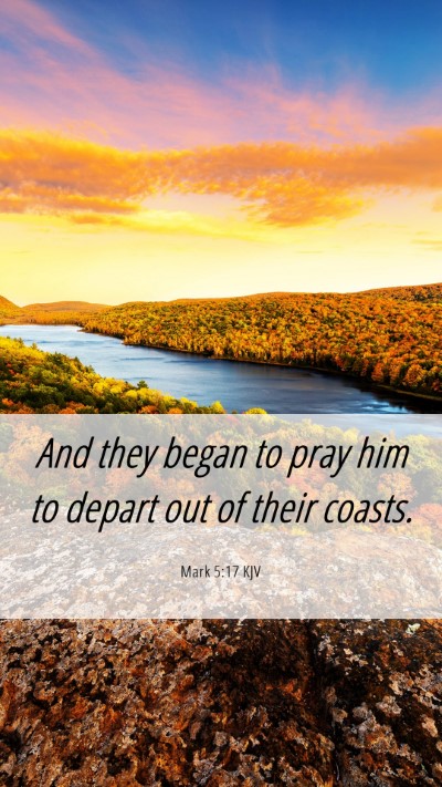 Picture 06 - Mark 5:17 KJV Mobile Phone Wallpaper - And they began to pray him to depart out of their - Mobile Bible Verse Wallpaper