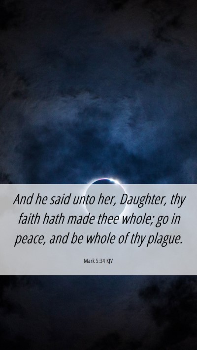 Picture 06 - Mark 5:34 KJV Mobile Phone Wallpaper - And he said unto her, Daughter, thy faith hath - Mobile Bible Verse Wallpaper