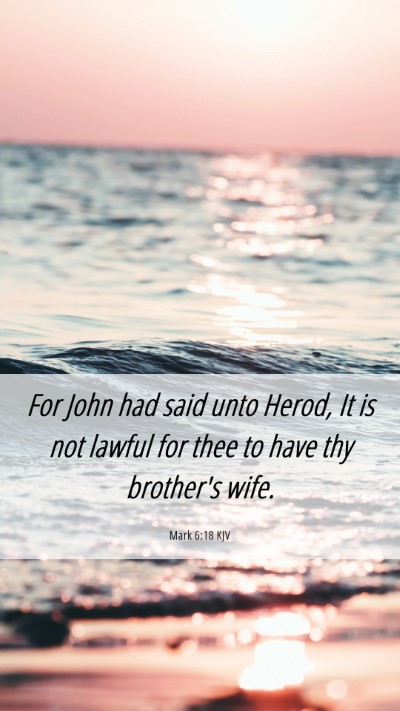 Picture 06 - Mark 6:18 KJV Mobile Phone Wallpaper - For John had said unto Herod, It is not lawful - Mobile Bible Verse Wallpaper