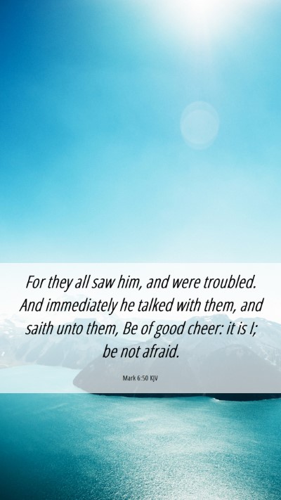 Picture 06 - Mark 6:50 KJV Mobile Phone Wallpaper - For they all saw him, and were troubled. And - Mobile Bible Verse Wallpaper