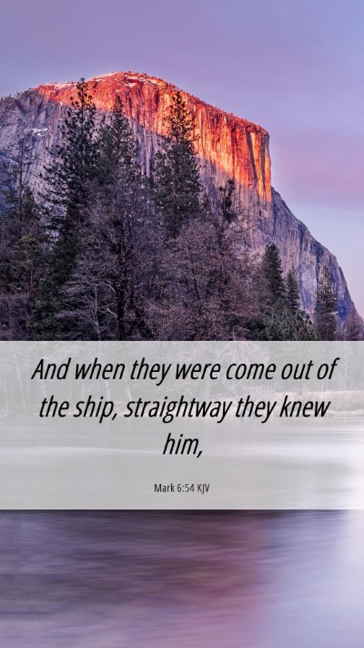 Picture 06 - Mark 6:54 KJV Mobile Phone Wallpaper - And when they were come out of the ship, - Mobile Bible Verse Wallpaper