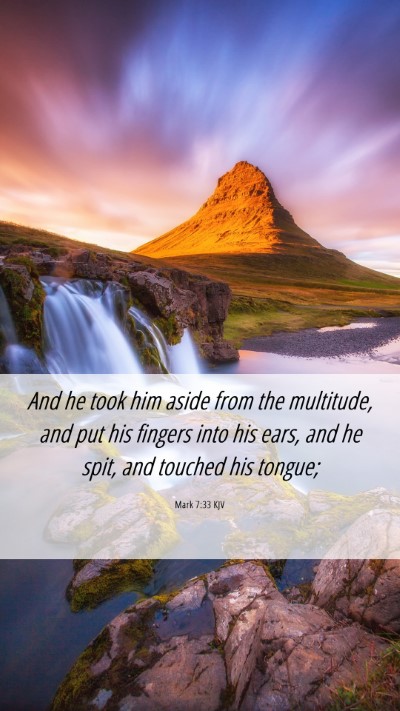 Picture 06 - Mark 7:33 KJV Mobile Phone Wallpaper - And he took him aside from the multitude, and put - Mobile Bible Verse Wallpaper