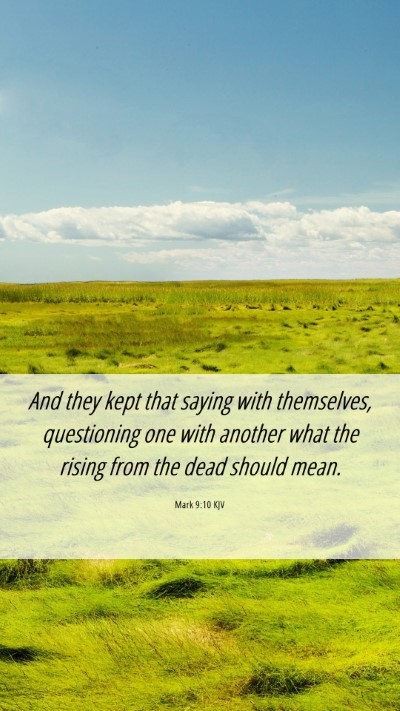 Picture 06 - Mark 9:10 KJV Mobile Phone Wallpaper - And they kept that saying with themselves, - Mobile Bible Verse Wallpaper