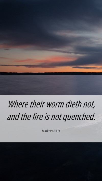 Picture 06 - Mark 9:48 KJV Mobile Phone Wallpaper - Where their worm dieth not, and the fire is not - Mobile Bible Verse Wallpaper