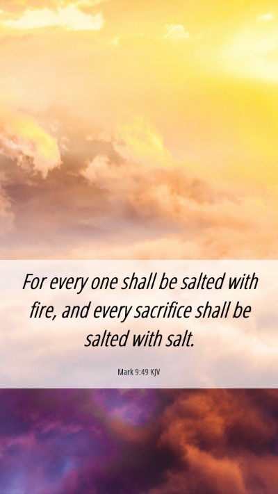 Picture 06 - Mark 9:49 KJV Mobile Phone Wallpaper - For every one shall be salted with fire, and - Mobile Bible Verse Wallpaper