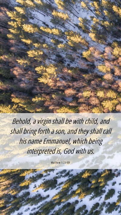 Picture 06 - Matthew 1:23 KJV Mobile Phone Wallpaper - Behold, a virgin shall be with child, and shall - Mobile Bible Verse Wallpaper