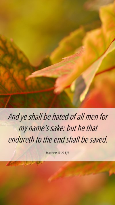 Picture 06 - Matthew 10:22 KJV Mobile Phone Wallpaper - And ye shall be hated of all men for my name's - Mobile Bible Verse Wallpaper