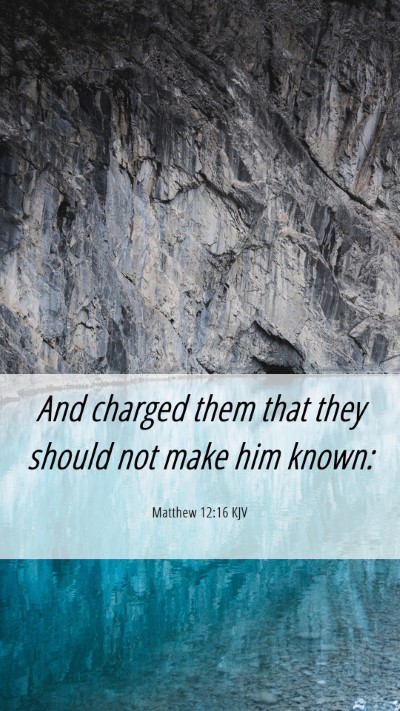 Picture 06 - Matthew 12:16 KJV Mobile Phone Wallpaper - And charged them that they should not make him - Mobile Bible Verse Wallpaper