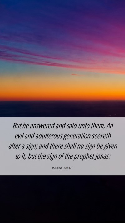 Picture 06 - Matthew 12:39 KJV Mobile Phone Wallpaper - But he answered and said unto them, An evil and - Mobile Bible Verse Wallpaper