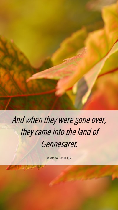 Picture 06 - Matthew 14:34 KJV Mobile Phone Wallpaper - And when they were gone over, they came into the - Mobile Bible Verse Wallpaper