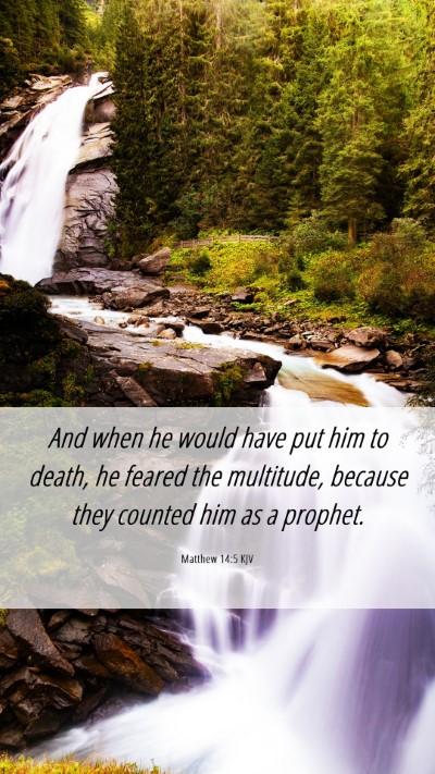Picture 06 - Matthew 14:5 KJV Mobile Phone Wallpaper - And when he would have put him to death, he - Mobile Bible Verse Wallpaper