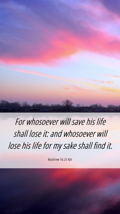 Picture 06 - Matthew 16:25 KJV Mobile Phone Wallpaper - For whosoever will save his life shall lose it: - Mobile Bible Verse Wallpaper