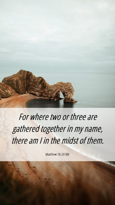 Picture 06 - Matthew 18:20 KJV Mobile Phone Wallpaper - For where two or three are gathered together in - Mobile Bible Verse Wallpaper
