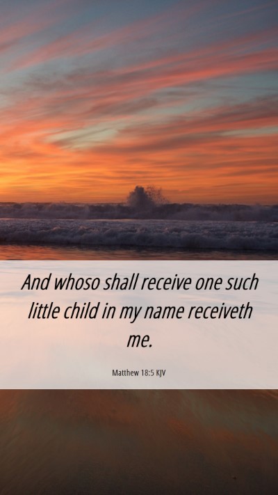 Picture 06 - Matthew 18:5 KJV Mobile Phone Wallpaper - And whoso shall receive one such little child in - Mobile Bible Verse Wallpaper