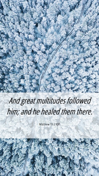 Picture 06 - Matthew 19:2 KJV Mobile Phone Wallpaper - And great multitudes followed him; and he healed - Mobile Bible Verse Wallpaper