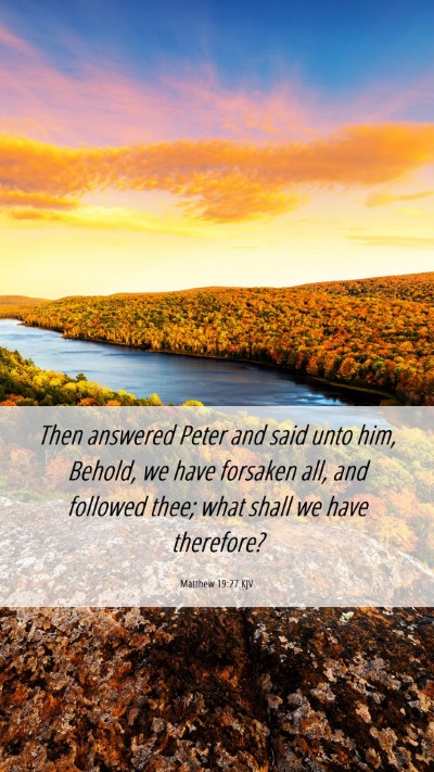 Picture 06 - Matthew 19:27 KJV Mobile Phone Wallpaper - Then answered Peter and said unto him, Behold, we - Mobile Bible Verse Wallpaper