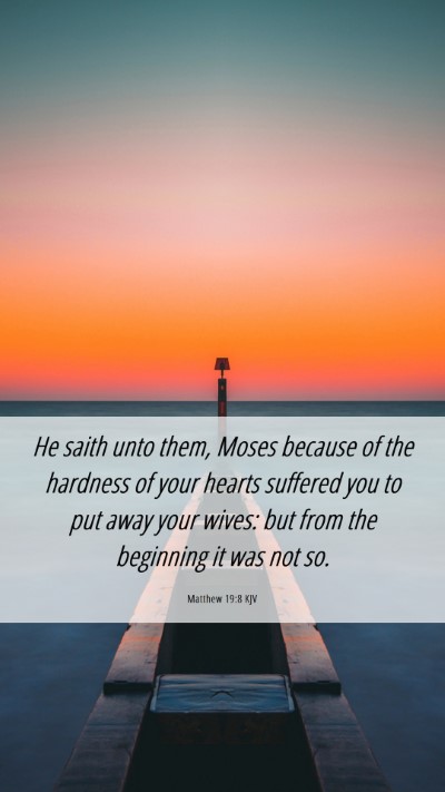 Picture 06 - Matthew 19:8 KJV Mobile Phone Wallpaper - He saith unto them, Moses because of the hardness - Mobile Bible Verse Wallpaper