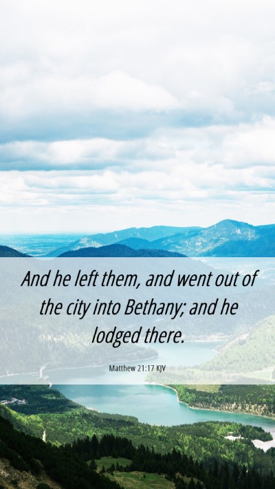 Picture 06 - Matthew 21:17 KJV Mobile Phone Wallpaper - And he left them, and went out of the city into - Mobile Bible Verse Wallpaper