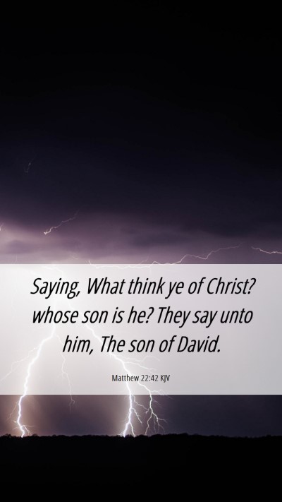 Picture 06 - Matthew 22:42 KJV Mobile Phone Wallpaper - Saying, What think ye of Christ? whose son is he? - Mobile Bible Verse Wallpaper