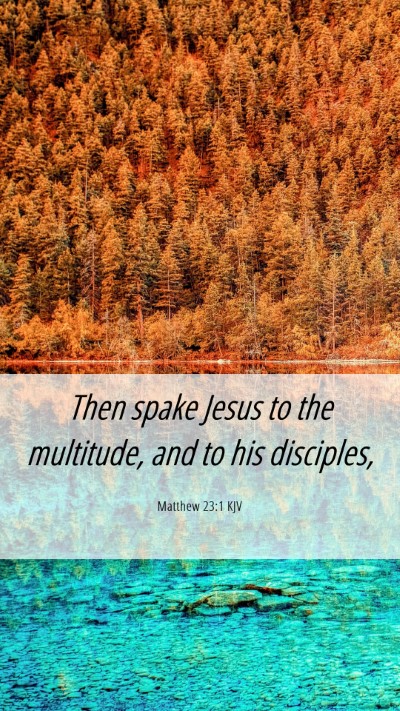 Picture 06 - Matthew 23:1 KJV Mobile Phone Wallpaper - Then spake Jesus to the multitude, and to his - Mobile Bible Verse Wallpaper