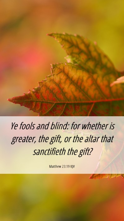 Picture 06 - Matthew 23:19 KJV Mobile Phone Wallpaper - Ye fools and blind: for whether is greater, the - Mobile Bible Verse Wallpaper