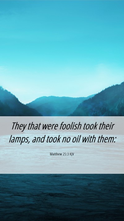 Picture 06 - Matthew 25:3 KJV Mobile Phone Wallpaper - They that were foolish took their lamps, and took - Mobile Bible Verse Wallpaper