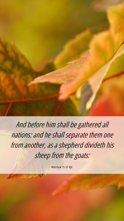 Picture 06 - Matthew 25:32 KJV Mobile Phone Wallpaper - And before him shall be gathered all nations: and - Mobile Bible Verse Wallpaper