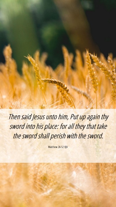 Picture 06 - Matthew 26:52 KJV Mobile Phone Wallpaper - Then said Jesus unto him, Put up again thy sword - Mobile Bible Verse Wallpaper