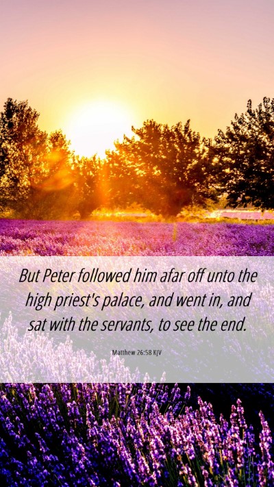 Picture 06 - Matthew 26:58 KJV Mobile Phone Wallpaper - But Peter followed him afar off unto the high - Mobile Bible Verse Wallpaper
