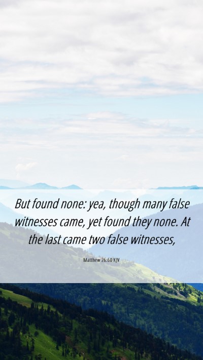 Picture 06 - Matthew 26:60 KJV Mobile Phone Wallpaper - But found none: yea, though many false witnesses - Mobile Bible Verse Wallpaper