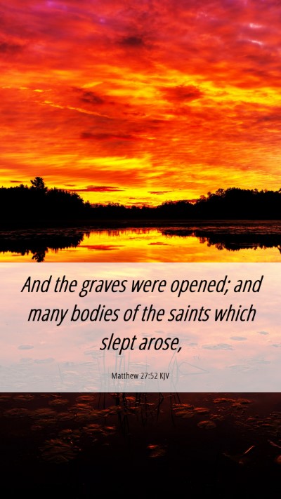 Picture 06 - Matthew 27:52 KJV Mobile Phone Wallpaper - And the graves were opened; and many bodies of - Mobile Bible Verse Wallpaper
