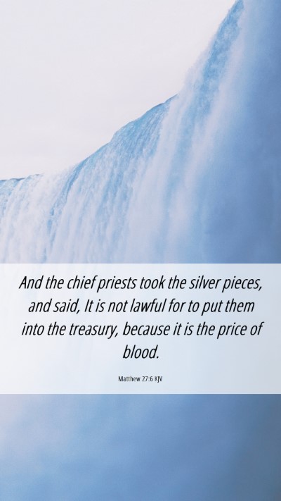 Picture 06 - Matthew 27:6 KJV Mobile Phone Wallpaper - And the chief priests took the silver pieces, and - Mobile Bible Verse Wallpaper