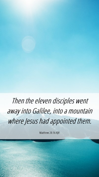 Picture 06 - Matthew 28:16 KJV Mobile Phone Wallpaper - Then the eleven disciples went away into Galilee, - Mobile Bible Verse Wallpaper