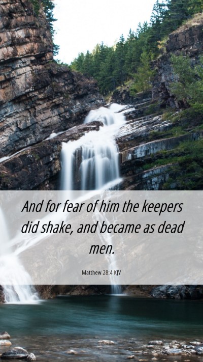 Picture 06 - Matthew 28:4 KJV Mobile Phone Wallpaper - And for fear of him the keepers did shake, and - Mobile Bible Verse Wallpaper