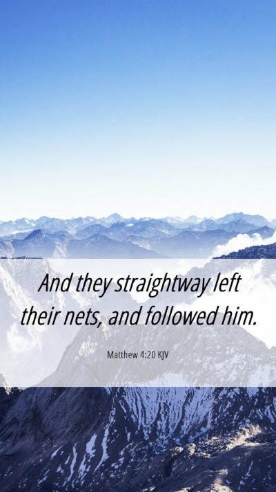 Picture 06 - Matthew 4:20 KJV Mobile Phone Wallpaper - And they straightway left their nets, and - Mobile Bible Verse Wallpaper