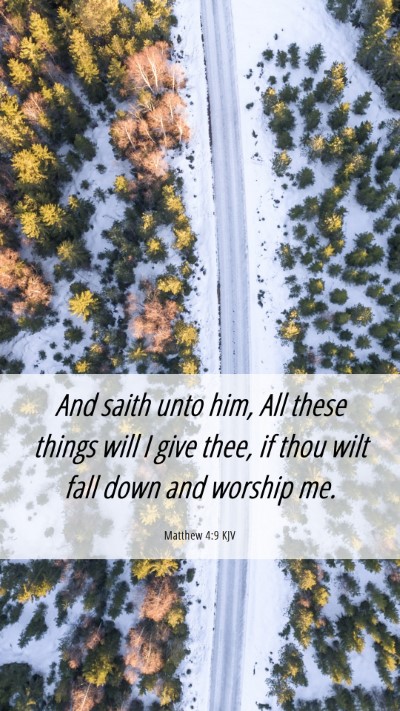 Picture 06 - Matthew 4:9 KJV Mobile Phone Wallpaper - And saith unto him, All these things will I give - Mobile Bible Verse Wallpaper