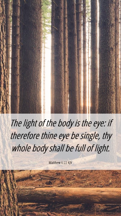 Picture 06 - Matthew 6:22 KJV Mobile Phone Wallpaper - The light of the body is the eye: if therefore - Mobile Bible Verse Wallpaper