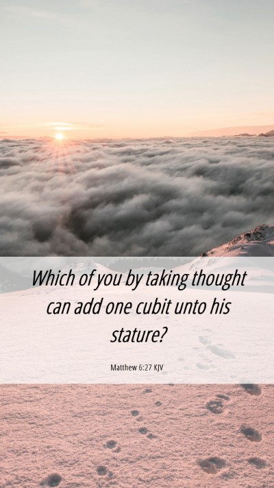 Picture 06 - Matthew 6:27 KJV Mobile Phone Wallpaper - Which of you by taking thought can add one cubit - Mobile Bible Verse Wallpaper
