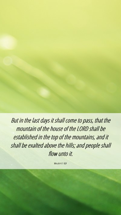 Picture 06 - Micah 4:1 KJV Mobile Phone Wallpaper - But in the last days it shall come to pass, that - Mobile Bible Verse Wallpaper
