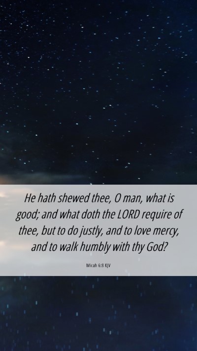Picture 06 - Micah 6:8 KJV Mobile Phone Wallpaper - He hath shewed thee, O man, what is good; and - Mobile Bible Verse Wallpaper