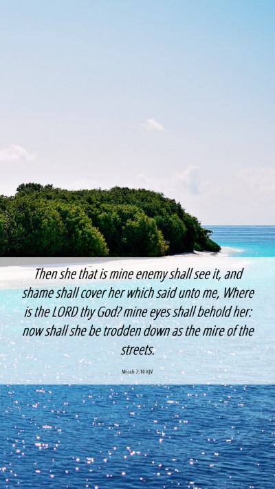 Picture 06 - Micah 7:10 KJV Mobile Phone Wallpaper - Then she that is mine enemy shall see it, and - Mobile Bible Verse Wallpaper