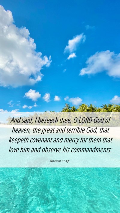 Picture 06 - Nehemiah 1:5 KJV Mobile Phone Wallpaper - And said, I beseech thee, O LORD God of heaven, - Mobile Bible Verse Wallpaper
