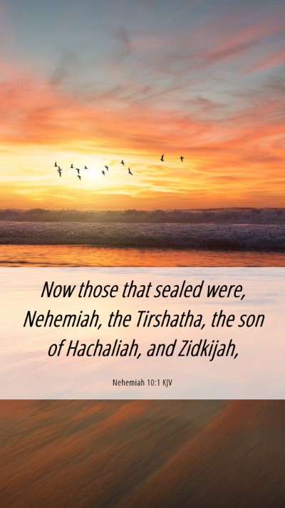 Picture 06 - Nehemiah 10:1 KJV Mobile Phone Wallpaper - Now those that sealed were, Nehemiah, the - Mobile Bible Verse Wallpaper