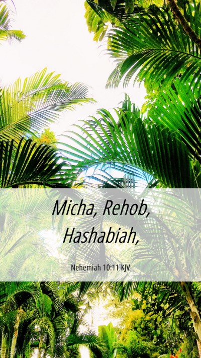 Picture 06 - Nehemiah 10:11 KJV Mobile Phone Wallpaper - Micha, Rehob, - Mobile Bible Verse Wallpaper